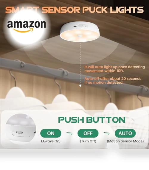 LED Closet Lights with Motion Sensor — Under-Cabinet Mounts, Lightbiz