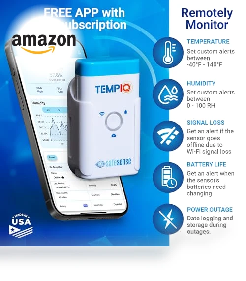 WiFi Temperature & Humidity Sensor — Home Climate Control, SafeSense