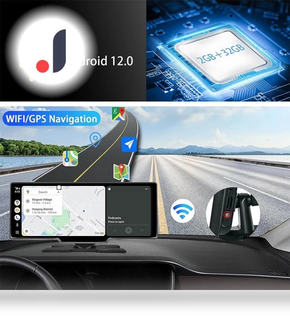 Portable Android Smart Car Navigator & Dashcam with Entertainment System — Navigation & GPS Accessories, TrendVibeCN