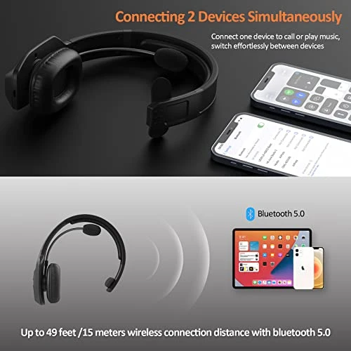 Bluetooth Headset with Microphone — Wireless Earbuds, LEVN