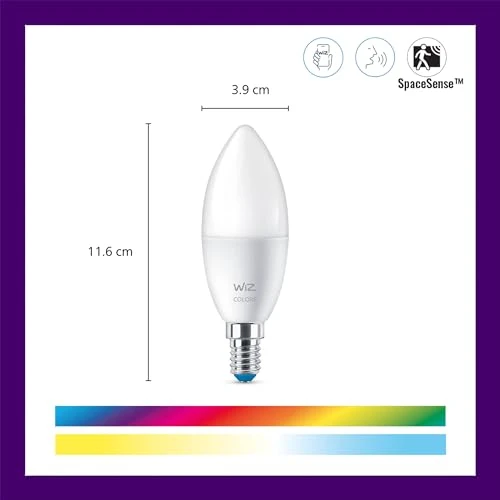 Color LED Smart Candle-Shaped Bulb — Smart Light Bulb, WiZ
