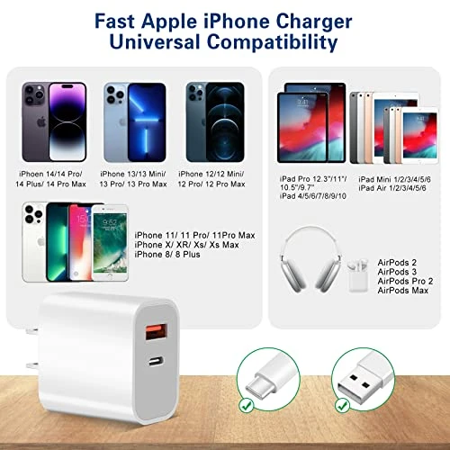 Dual Port Fast Charger with 10FT USB-C to Lightning Cable, Shenzhen Liuri Technology Co.,Ltd.