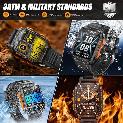 Military Smart Watch with LED Flashlight and UV Light — Smart Watch, LaNikar