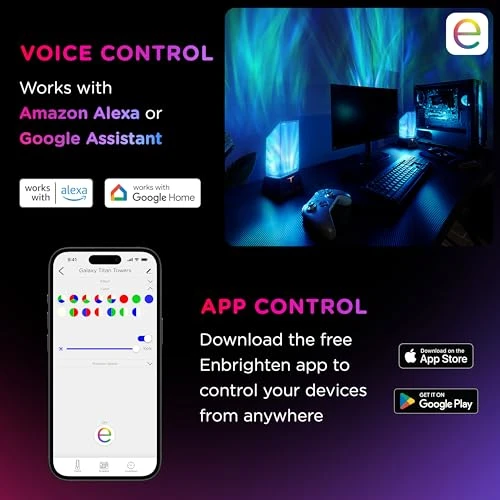 Smart Gaming Tabletop Galaxy Projector Night Light, Enbrighten