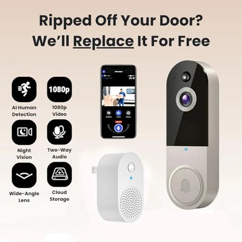 Smart Wireless Video Doorbell Camera, Generic