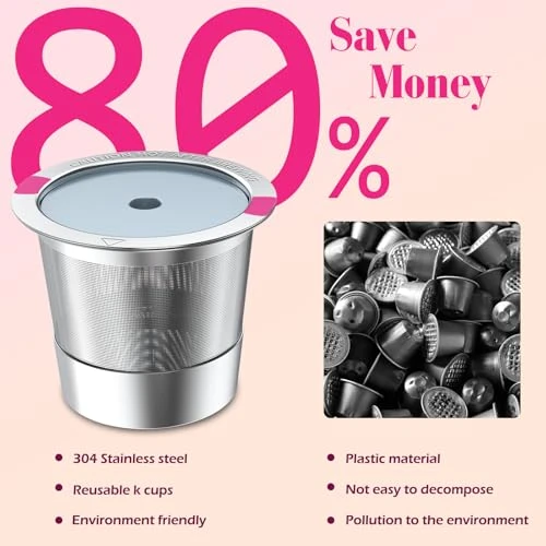 Universal Stainless Steel K Cup Reusable Coffee Pods, AIMONE