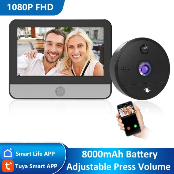 1080P Smart Door Viewer with WiFi Camera, Qichuanxin