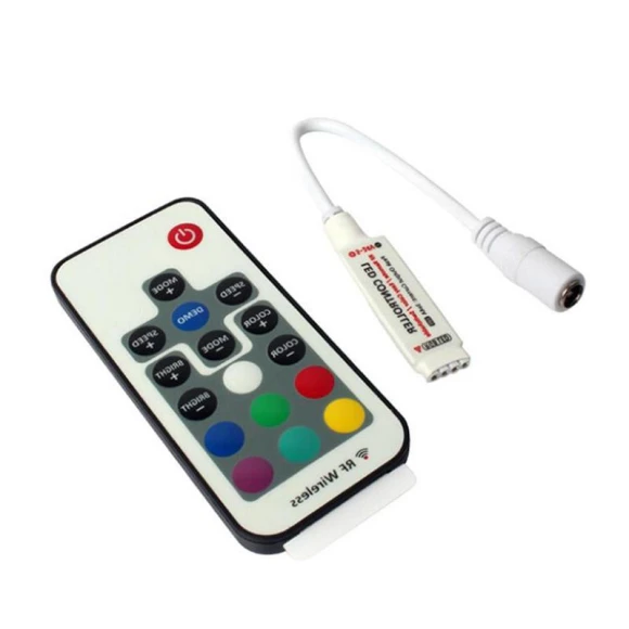 Adjustable 17-Key RGB Mini RF Wireless Controller — LED Strip Lights, XHJ12