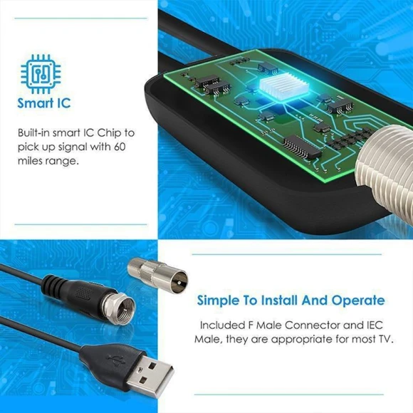 4K Digital TV Antenna with Amplifier, Russet Clouds