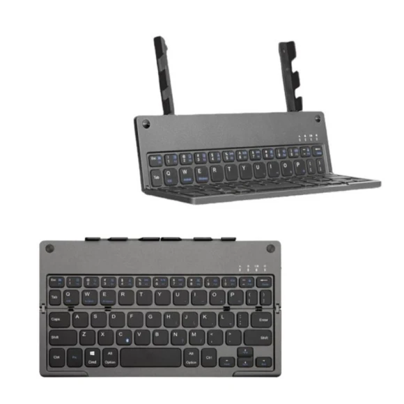 Folding Bluetooth-Compatible Keyboard with Bracket, paraiclukl