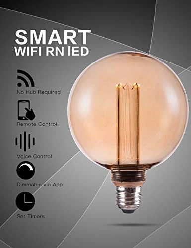 Decorative Round LED Light Bulb — Smart Light Bulb, Harwez