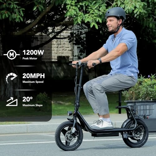 Peak 1200W Electric Scooter with Seat — Electric Scooter, Caroma