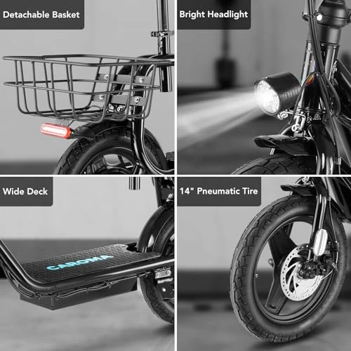 Peak 1200W Electric Scooter with Seat — Electric Scooter, Caroma