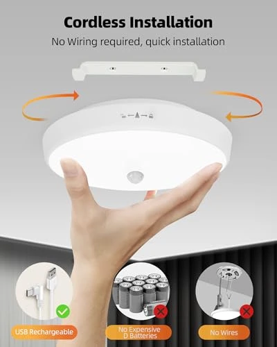 Rechargeable Motion Sensor Ceiling Light, EZVALO