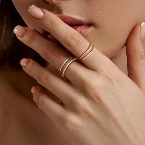 Thin Stackable Rings for Women, MILACOLATO