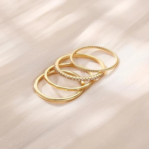 Thin Stackable Rings for Women, MILACOLATO