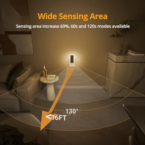 Plug-in LED Rotatable Night Light with Motion Sensor, Lyridz