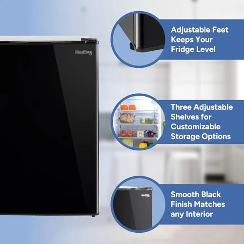 RV Refrigerator with Adjustable Shelves and Reversible Door — Smart Refrigerator, RecPro