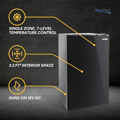 RV Refrigerator with Adjustable Shelves and Reversible Door — Smart Refrigerator, RecPro