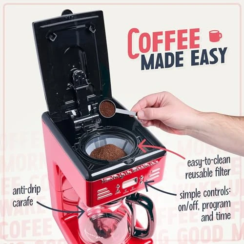 Retro 12-Cup Programmable Coffee Maker, Nostalgia