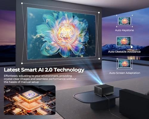 Smart 4K Projector with WiFi and Bluetooth, ELEPHAS