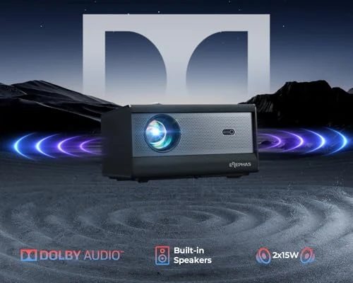 Smart 4K Projector with WiFi and Bluetooth, ELEPHAS