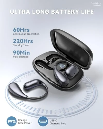 AI Language Translator Earbuds — Translator Device, EAKKOR