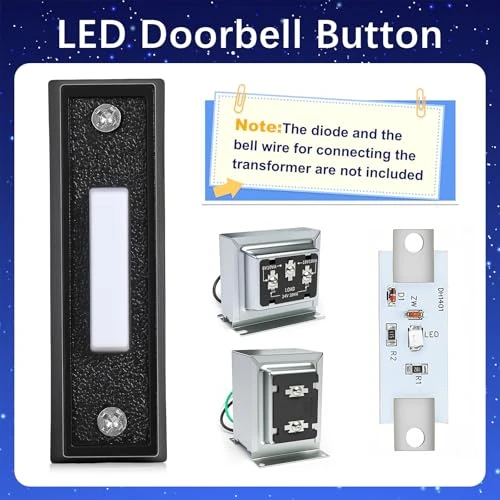 Lighted Doorbell Button, AUGHOA