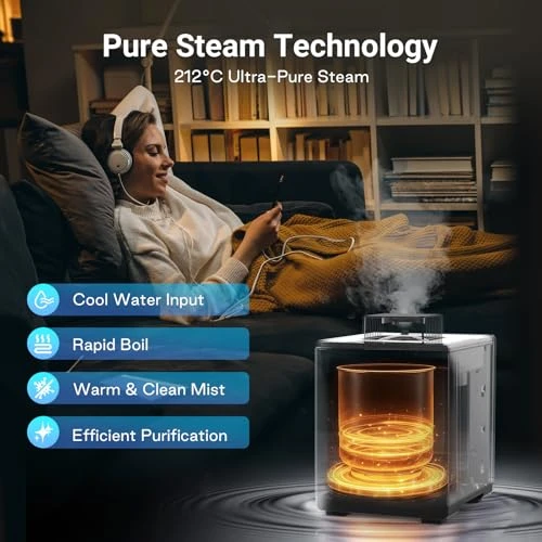 Warm Mist Humidifier with Easy Clean and Auto-Off — Humidifier, Livatro