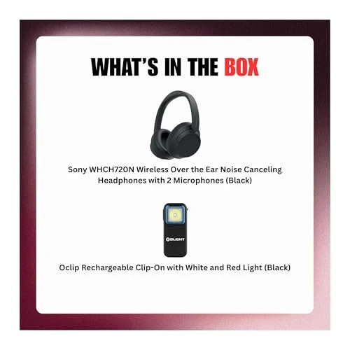 Wireless Headphones Bundle with Clip-On Light, Sony