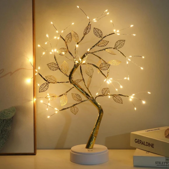 Touch Switch Artificial Copper Wire Bonsai Tree Light, Tonghong
