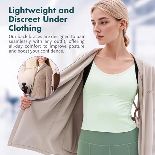 Adjustable Back Brace for Posture Support, GROKIE