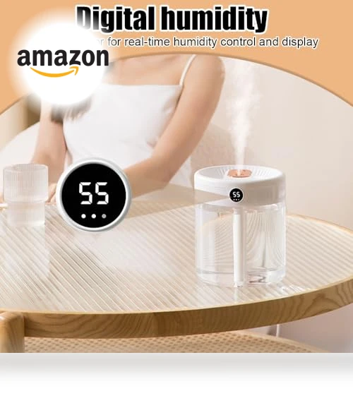 Double Nozzle Cool Mist Humidifier with Night Light — Air Moisturizers, MiOYOOW