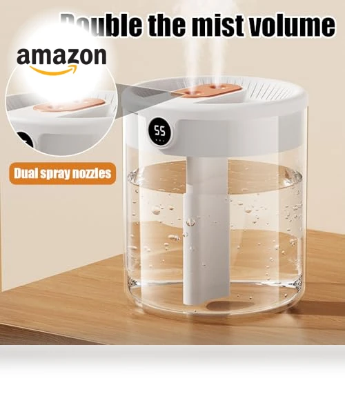 Double Nozzle Cool Mist Humidifier with Night Light — Air Moisturizers, MiOYOOW