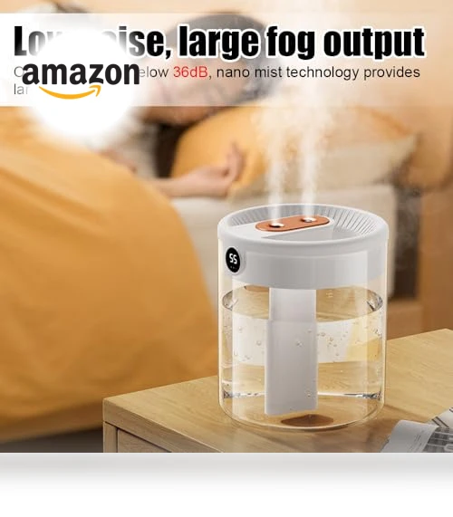 Double Nozzle Cool Mist Humidifier with Night Light — Air Moisturizers, MiOYOOW