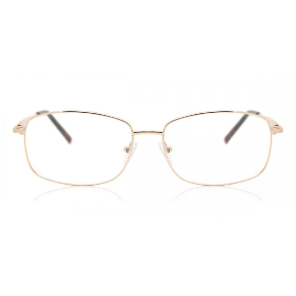 Full Rim Square Gold Fashion Unisex Eyeglasses, SmartBuy Collection