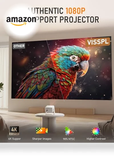 Smart Projector with WiFi and Bluetooth — Home Theater Projectors, VISSPL