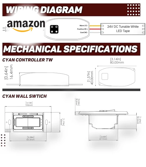Smart Tunable White LED Controller and Wall Switch System — Ceiling Fan Wall Controls, Wired4Signs USA