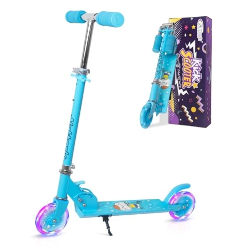 Scooter for Kids Ages 3-8 with Light Up Wheels and Adjustable Handlebars, Nattork