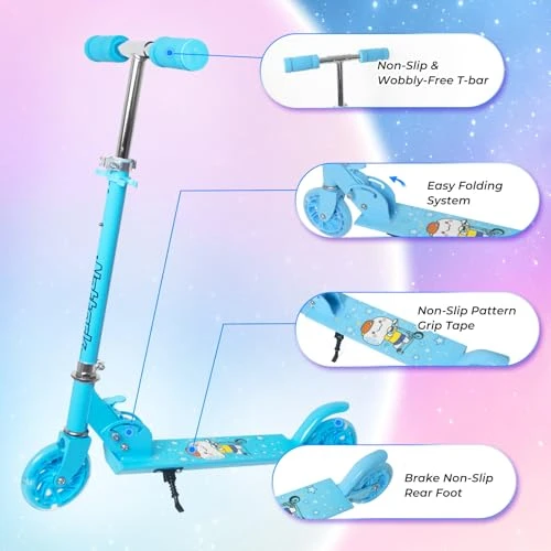 Scooter for Kids Ages 3-8 with Light Up Wheels and Adjustable Handlebars, Nattork