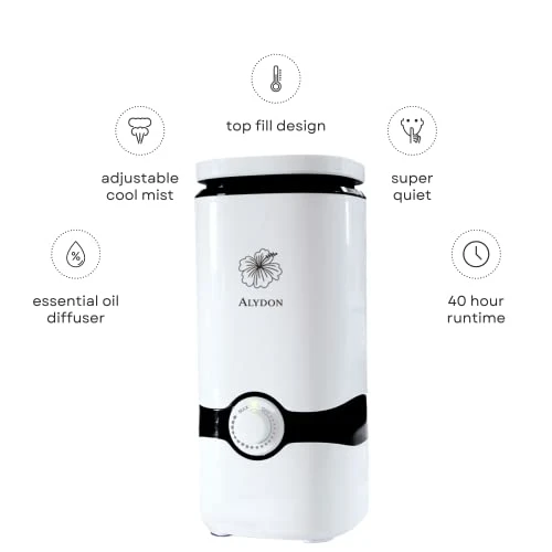 Cool Mist Humidifier with Essential Oil Diffuser, Alydon