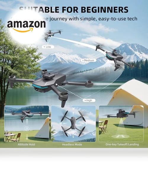 Foldable 4K Drone with Dual Electrically Adjustable Cameras — Drones, SUMEAUT