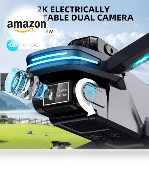 Foldable 4K Drone with Dual Electrically Adjustable Cameras — Drones, SUMEAUT