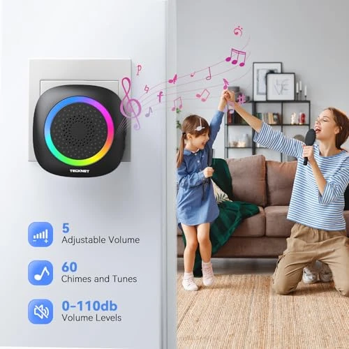 Wireless Doorbell with 2 Receivers and RGB Light — Video Doorbell, TECKNET