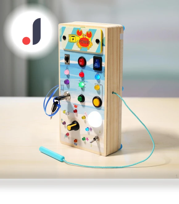Montessori Busy Board with LED Wooden Sensory Toy — Infant & Early Childhood Playthings, baby and kids