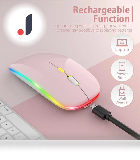Rechargeable Ultra-Thin Silent LED Wireless Mouse — Mouse Pads, Ximalaya