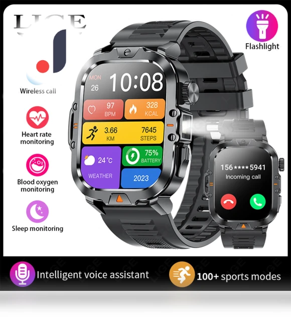 Smart Watch with LED Flashlight — Smartwatches, LIGE
