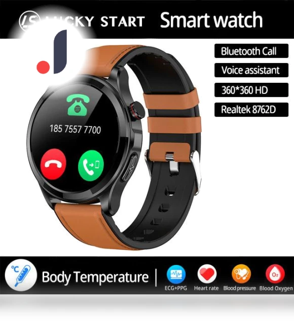 AMOLED Smart Watch with Body Temperature Monitoring — Smartwatches, Lucky Start