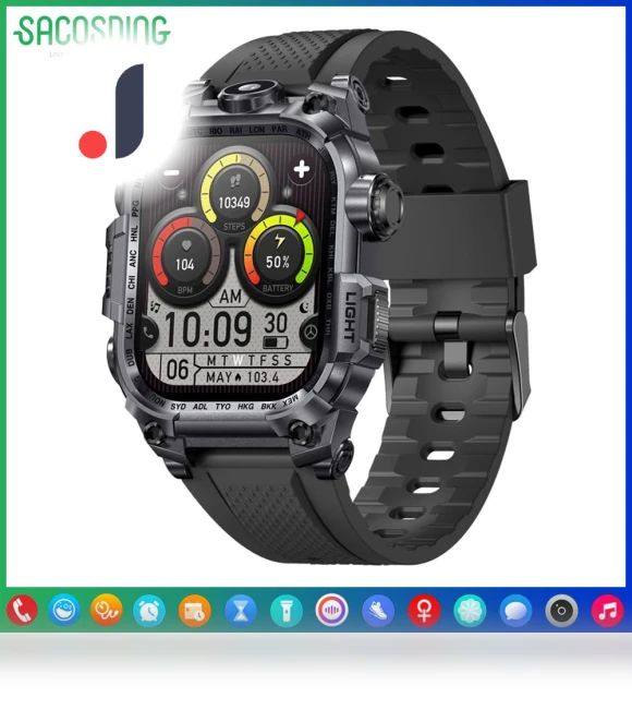 Military Smartwatch with Fitness Tracker — Smartwatches, SACOSDING