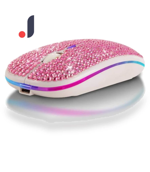 Rechargeable Silent Bluetooth Mouse with Diamond Inlay — Mouse Pads, Queen mall